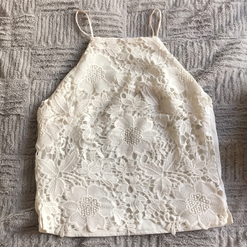 White Lace Crochet Zara Top